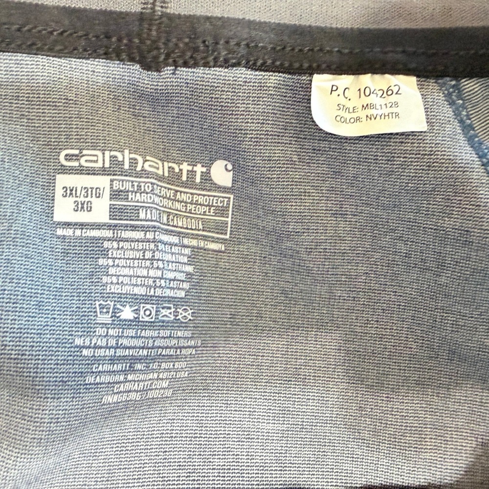 Carhartt Force Heavyweight Base Layer Pants Navy Heather 3XL MBL112B-NVY Mens - Picture 6 of 8